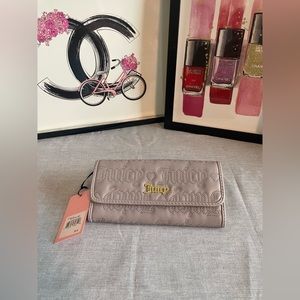Juicy Couture Quilted Gull Grey Clutch NWT